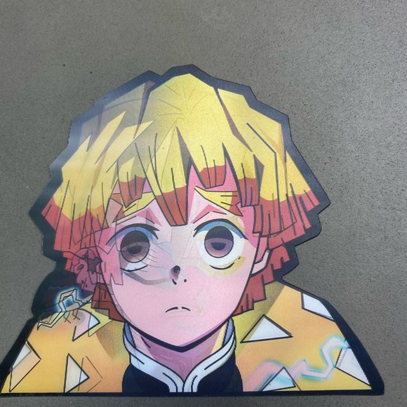 Demon Slayer Zenitsu Agatsuma 3D Lenticular Motion Car Sticker Decal Peeker - Picture 3 of 5